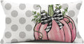 Fall Polka Dots Pumpkin Pillow Covers 12x20 inch Farmhouse Seasonal Autumn Thanksgiving Decor Throw Cushion Case for Home Couch Pillowcase (Pink)