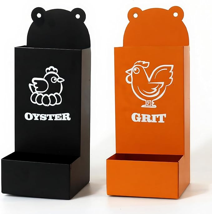 Chicken Oyster Shell Feeder and Grit Feeder Metal Chicken Feeder Chicken coop Accessories Automatic Chicken Feeder