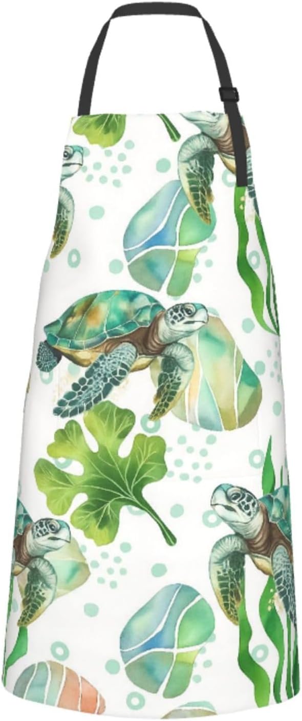Serene Swan In Stream Adjustable Waterproof Apron Work Cooking Apron With Pockets For Men Women
