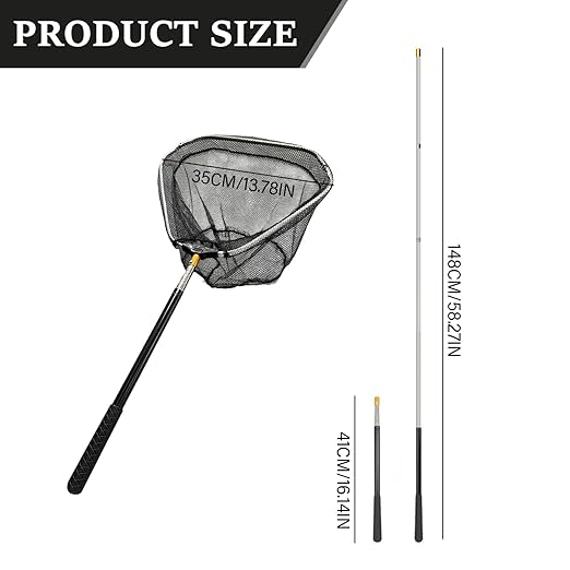 Butterfly Net, Chicken Net, Stainless Steel Retractable Chicken Catcher Extend to 16-58 Inch, Functional Fishing for Poultry, Butterfly