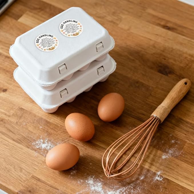 320 Pcs Farm Fresh Eggs Carton Labels, 2 Inch Round Eggs Handling Stickers Self-Adhesive Egg Packaging Stickers for Chicken Egg Box Container Farm Supplies
