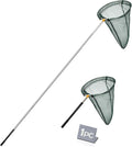 Kingrol Professional Butterfly Net with 12" Ring, 20" Depth, Extendable Handle to 59" - Durable & Lightweight Insect Catching Net, Stainless Steel & Polyester Build