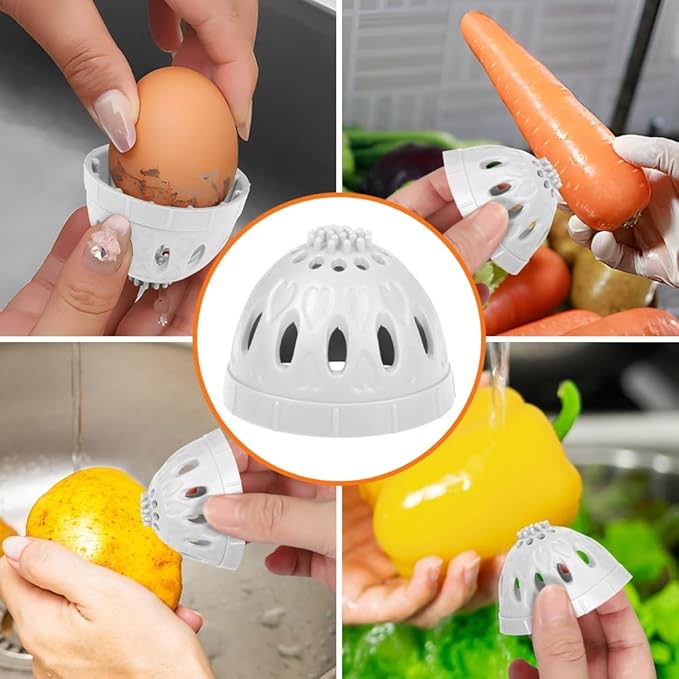 2 Pack Egg Washer for Fresh Eggs, Silicone Egg Cleaner Brush, Dual Scrubber for Fresh Eggs (Grey)