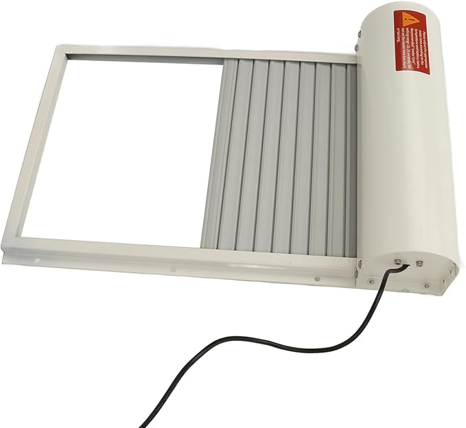 Zerodis Automatic Chicken Coop Door, Solar Powered Opener with Timer Light Sensor HD LED Display, Iron Metal Plastic Frame for Chicken Duck Goose Poultry Safety (White)