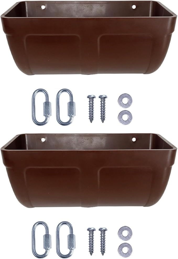 Pack of 2 Poultry Feeders Hanging Design Low Waste Technology Easy to Fence Feeder Waterer Bowl for Farm Coops Hanging Chicken Feeder