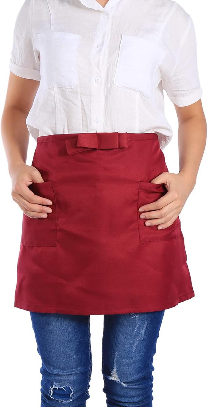 ZJchao Apron, Half Length Kitchen Aprons Aprons With Pockets for Kitchen or Serving