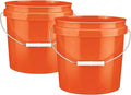 House Naturals 2 Gallon Food Grade Made in USA- BPA Free Bucket Pail Orange (2, Orange & No lid)