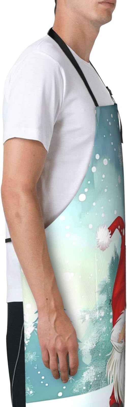 Shark Jumping Home Aprons 2 Pockets 33"×28" for Men Women, Ocean Sea Waterproof Kitchen Cooking Bib