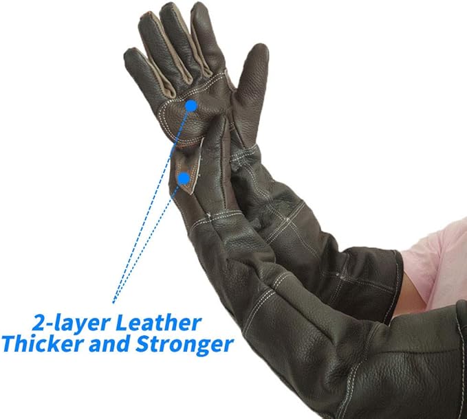 YBB Waterproof Animal Handling Gloves, Anti-Scratch/Bite Protective Long Gloves for Pet Cat Bathing Dog Bird(M)