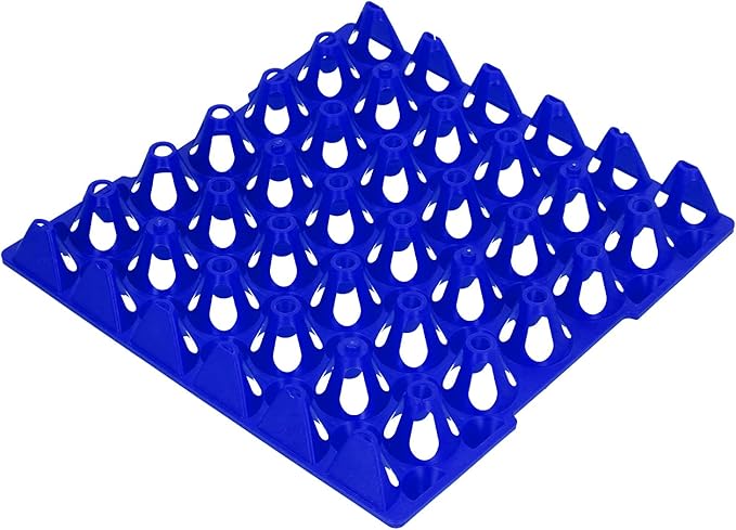 Rengue Plastic Egg Holder, 5PCS Egg Flats Storage Container, Stackable Crates with 30 Cell Capacity for Home Farm Use (Blue)