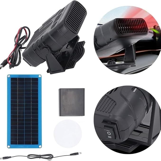 Solar Heater, Chicken Coop Heater for Winter, Solar Powered Greenhouse Heaters, 20W/30W Solar Panel Heaters for Chicken Coop Home Car Greenhouse, Ideal for Drying Heating Pet House (Black-30W)