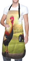 Country Farm Morning Rooste For Waterproof Adjustable Adult Apron With Pockets For Men And Women Cooking, Painting