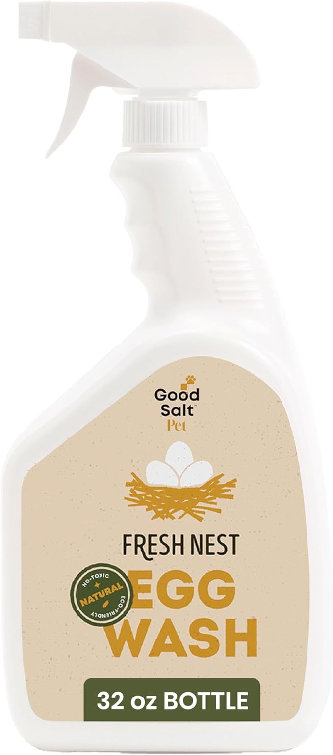Good Salt Pet Fresh Nest Egg Wash Spray, Natural Cleaner for Freshly Laid Eggs, Made in the USA, 32 Ounce Bottle