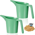 2 Pcs Bird Seed Scoop, Pet Food Bird Seed Scoop Large Capacity Suitable Narrow Spout Suitable for Tube Feeders for Filling Avian Birds Feeders Small Animal Food(Green)