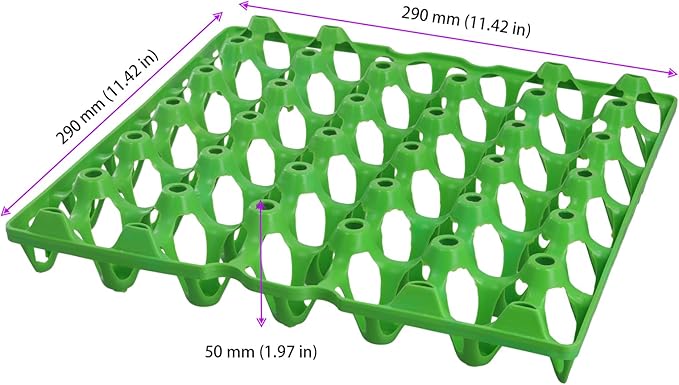 Plastic Egg Box, 20 Pack Green Stackable Cartons, Holds 30 Eggs, for Storing and Shipping