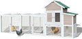 122" Large Wooden Chicken Coop with Run for 3-5 Chickens, Outdoor Chicken Coop with Nesting Box, Waterproof Hen House Pet Rabbit Hutch for Backyard Poultry