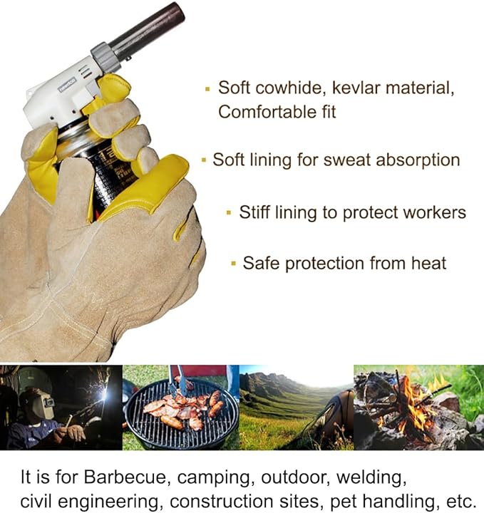 LENITH Animal Handling Gloves Bite Proof, Multi-purpose Pet Glove for Grabbing Reptile, Grooming, Trips to Vet Cat Dog Bird Falcon Livestock Snake Large