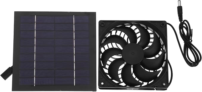 Milisten Indoor Cooling Ventilation Solar Fan for Dog Chicken House High Efficiency Solar Panel