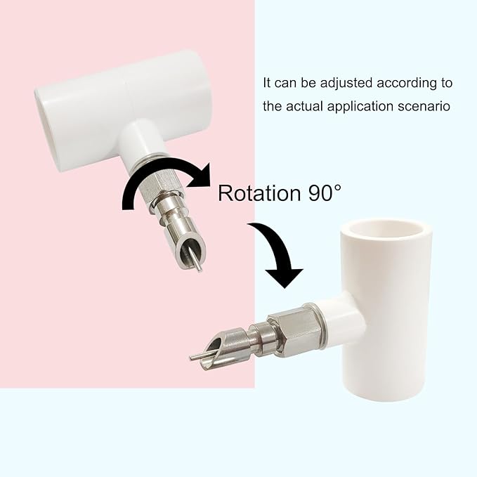 Stainless Steel Rabbit Water Nipples Metal Automatic Watering System with PVC Tee for Guinea Pig, Hamster, Ferrets (6Pcs)