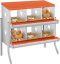 Chicken Nesting Box with Bracket Legs, 6 Compartment Nesting Boxes for Chickens, Chicken Laying Boxes to Protect Eggs, Easy to Clean & Install