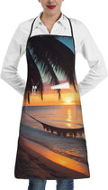 Cute Colorful Dog Paw Printed Unisex Bib Aprons BBQ Cooking Kitchen Aprons for Women Men Chef