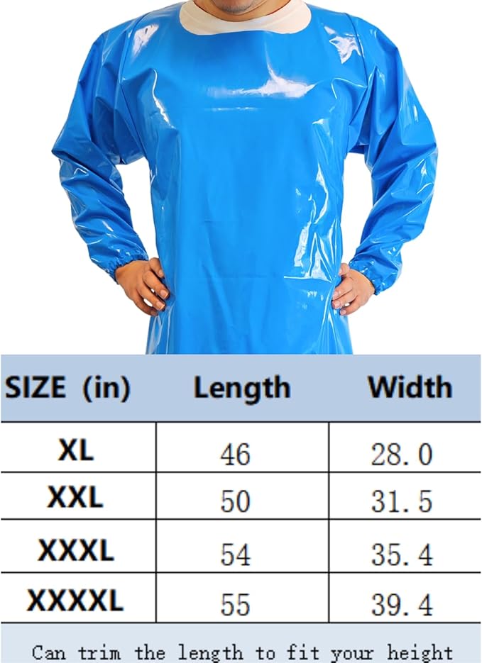 ELEBOX Waterproof Apron with Long Sleeves, Safety Apron Work Uniform for Men & Women, Chemical Resistance Anti-Tear Apron