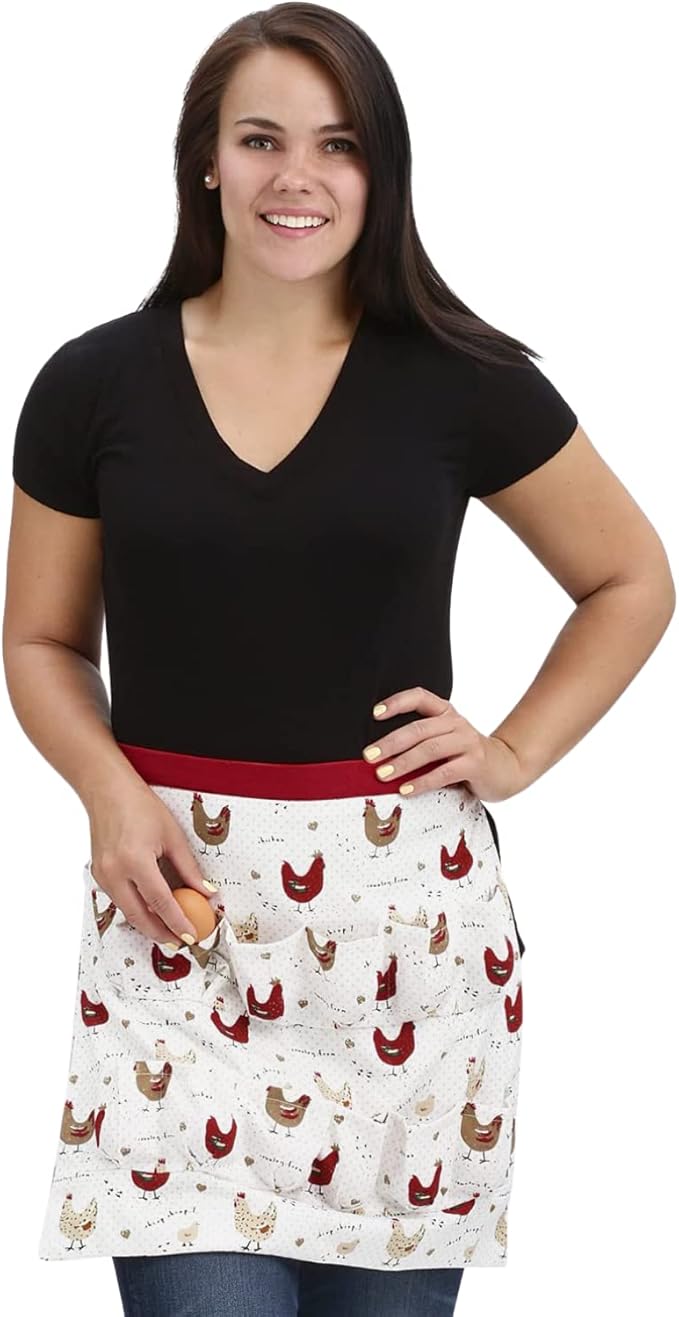 Cackleberry Home Farmhouse Chicken Egg Collecting & Gathering Apron 12 Pockets (Adult Size)