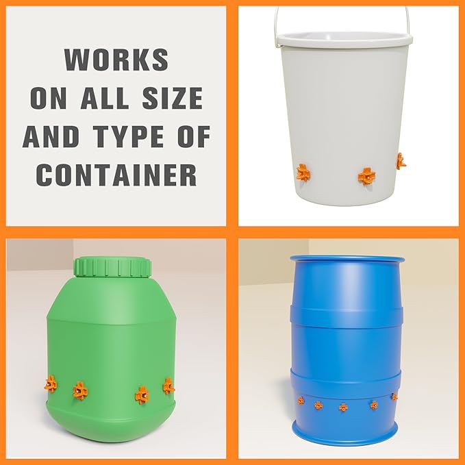 Chicken Waterer Nipples, Pack of 20 (Orange), Horizontal Side Mount, Anti-Leak Automatic Water System for Poultry, Suitable for Chickens, Duck, Quail, Includes Drill Bit & Installation Tool