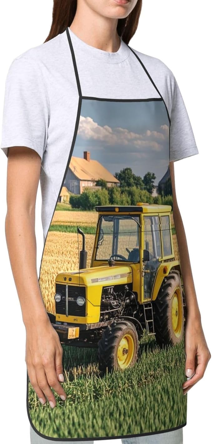 Waterproof Apron Adjustable Bib for Women Men Tractor farm Cooking Aprons Chef Bibs with 2 Pocket