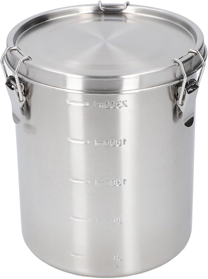 304 Stainless Steel Airtight Canister, Bucket Food Storage Containers Airtight with Lid, Leakage Proof Dog Food Treat Storage Container Jar, Dog Food Bin