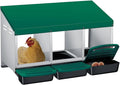3/4-Hole Metal Chicken Nesting Box with Removable Roll-Out Tray - Easy Egg Collection & Clean Galvanized Steel Laying Box for Hens - for Backyard Coop & Poultry Farm Use