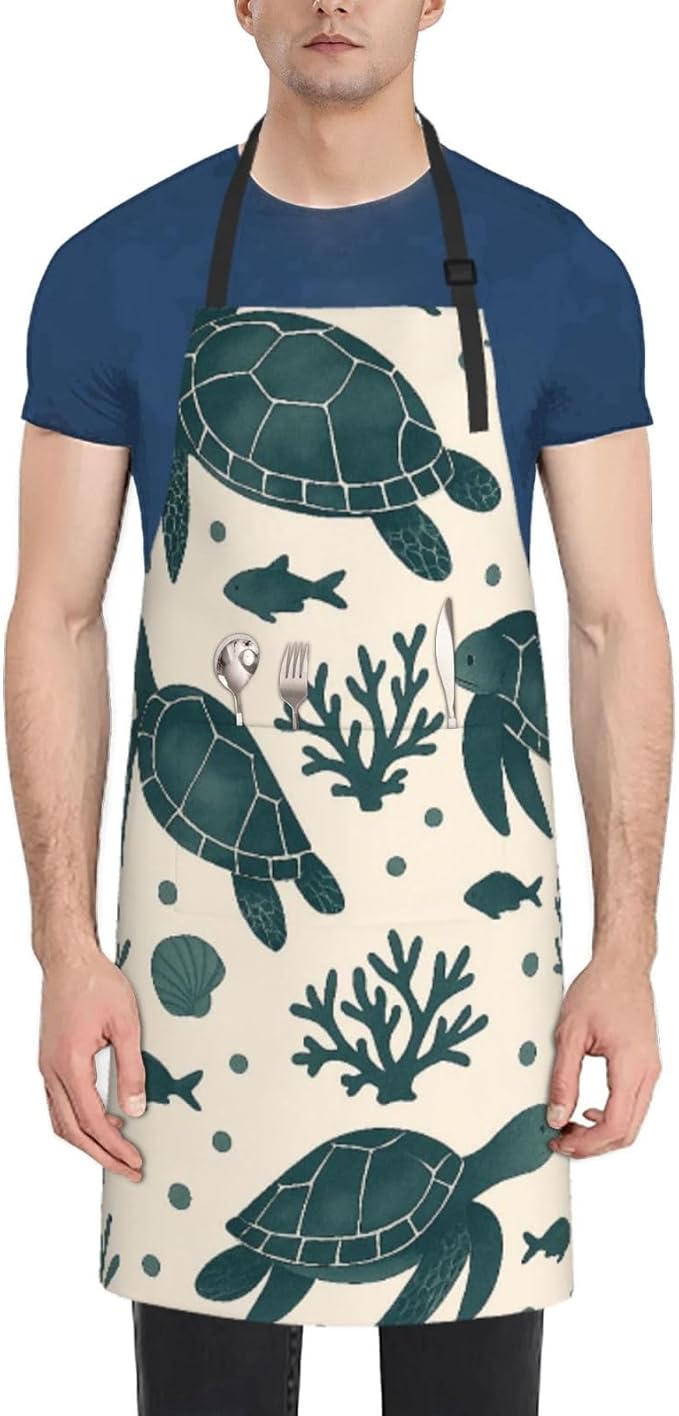Serene Swan In Stream Adjustable Waterproof Apron Work Cooking Apron With Pockets For Men Women