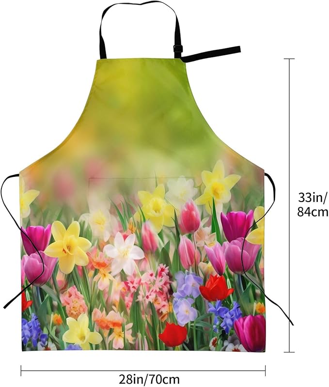 Shark Jumping Home Aprons 2 Pockets 33"×28" for Men Women, Ocean Sea Waterproof Kitchen Cooking Bib