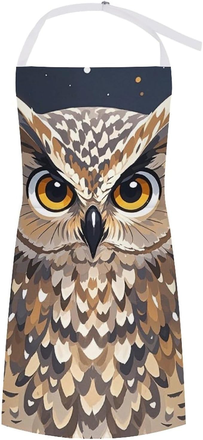 Waterproof Apron Adjustable Bib Aprons with Pockets Orange Cat Sleeping Apron Kitchen Aprons for Women Men