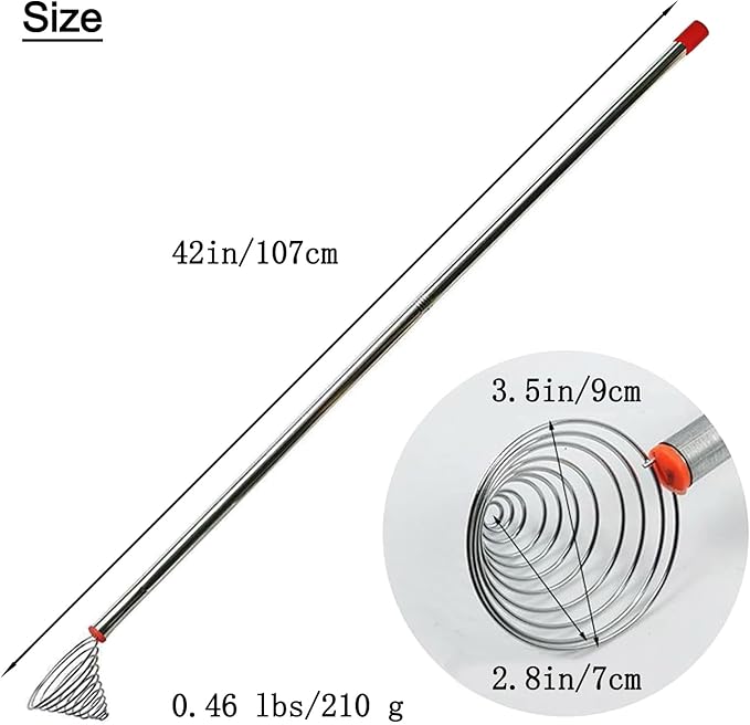 Egg Scooper Tool for Chicken coop,107cm / 42.13 inch Egg Grabber for Chicken Eggs,Multifunctional Peanut, Nut and Potato Grabber。