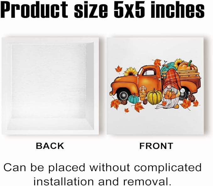 Fall Decorations for Home Farmhouse Office Bedroom Living Room, Pumpkins Truck Decor, Fall Sign, Autumn Decor Wood 2401