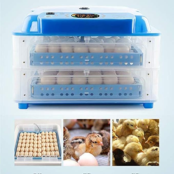 Egg Incubator Automatic Temperature Humidity Control 128 Digital Poultry Hatcher Chicken Ducks Goose Birds Water Injection Pipe
