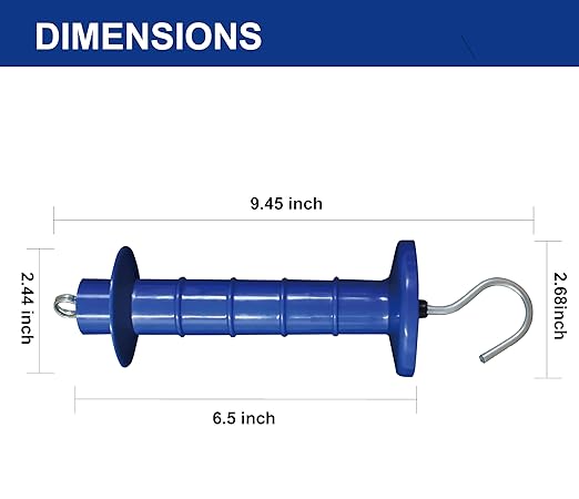 5 Pack Electric Fence Insulated Plastic gate Handle with Internal Spring and Double Ring end, Blue，for Electric Fence Gate Livestock Fence Agricultural Fencing and Pasture