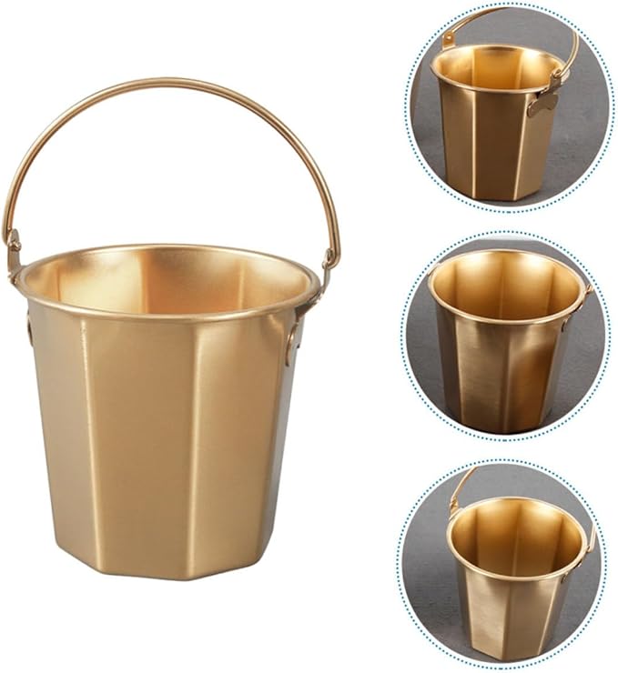 Mikinona Thickened Stainless Steel Water Bucket Handle Portable Multipurpose Container for Camping Outdoor Use and Home Sturdy Water Holder for Farm and Utility