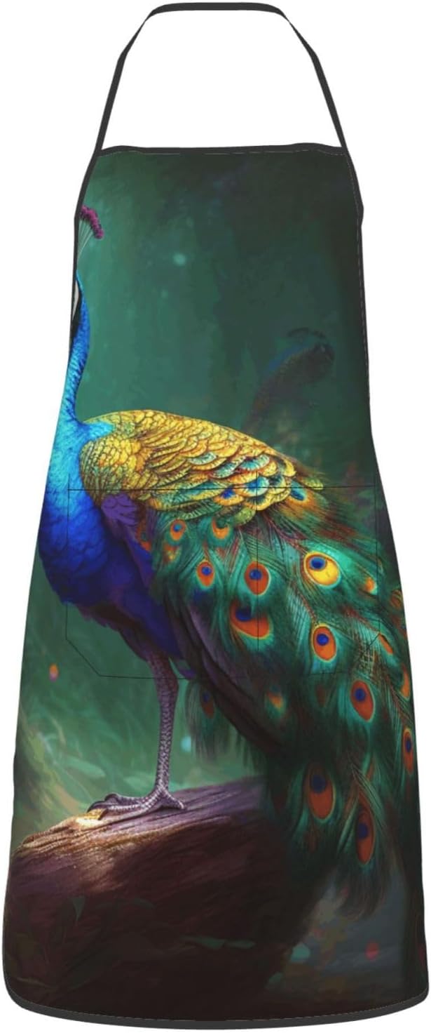 Cute Colorful Dog Paw Printed Unisex Bib Aprons BBQ Cooking Kitchen Aprons for Women Men Chef