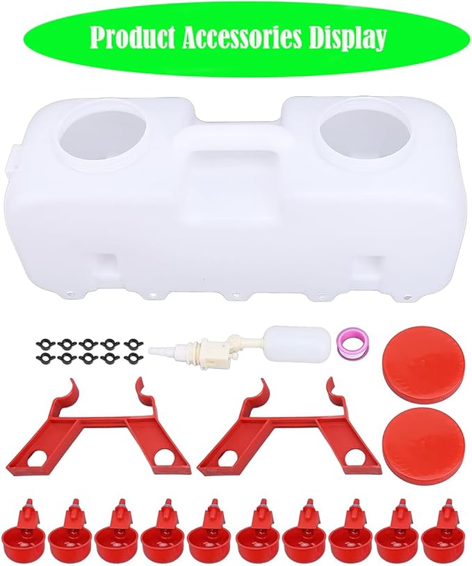 Automatic Chicken Waterer 3 Gallon | Float-Control Poultry Waterer, Hanging/Standing Design, Connect to 1/2'' Hose, Effortless Hydration Solution for Backyard Coop & Small Farm