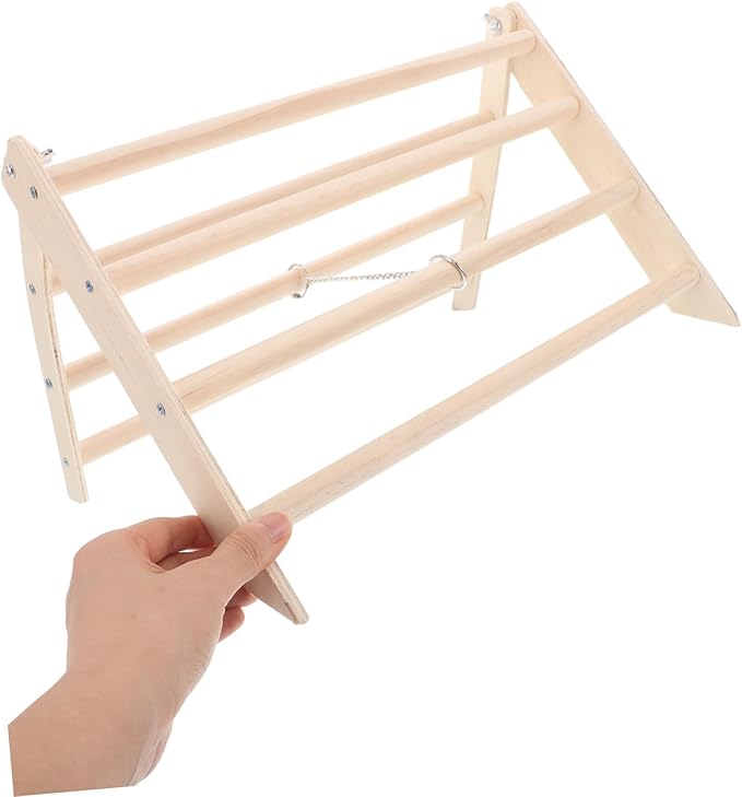 Kisangel Chicken Perch for Coop Wooden Chick Stand Roosting Bar Enrichment Toys Detachable for Easy Cleaning