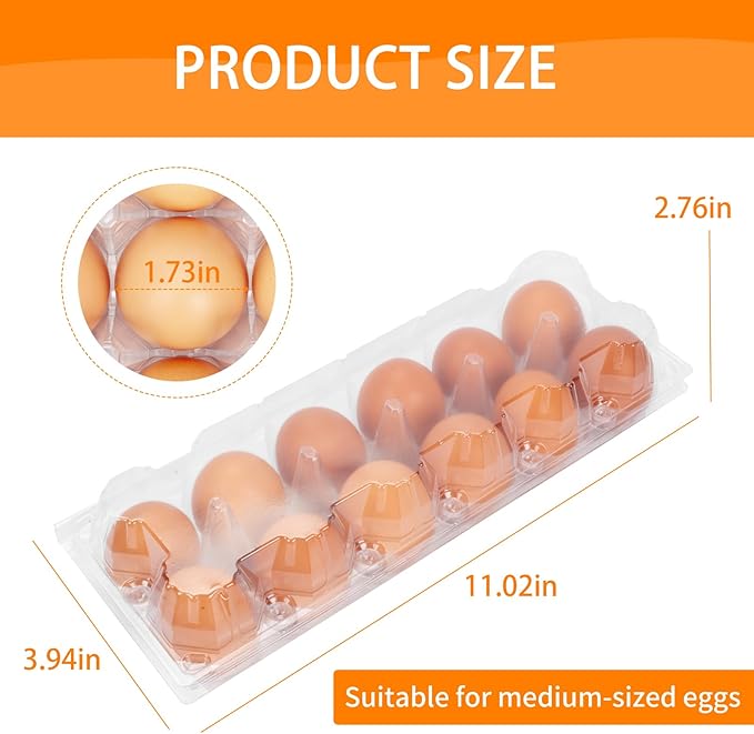 120 Pack Egg Cartons Cheap Bulk 12 Count Egg Containers for Chicken Eggs, One Dozen Empty Egg Cartons for Home Ranch Chicken Farm, Commercial Business Market Display, 2x6 Grids