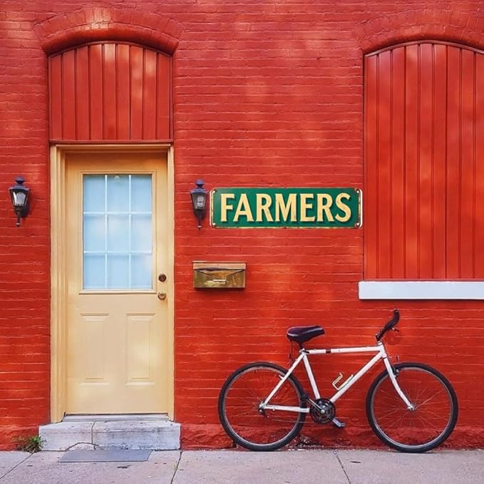 Decorative Tin Signs for Farm VibeFarmers s 16 * 4 Inches - Fits Backyard, Garden, Living Room - Vintage Garden Decor, Outdoor Signs, Unique Wall Decor