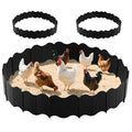 2 Set Large Chicken Dust Bath Tub,36.4'‘ Dia x 5.5’' H Chicken Pool Plastic Adjustable Chicken Coop,Bottomless Chicken Dust Bath Container for Chicken
