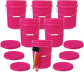 ePackageSupply 5 Gallon Plastic Bucket with Airtight Lid | Made in USA | Food Grade Bucket | BPA-Free | Heavy Duty 90 Mil All Purpose Pail | One 12" Rubber Mallet & One Lid Opener Included | 6 Pack