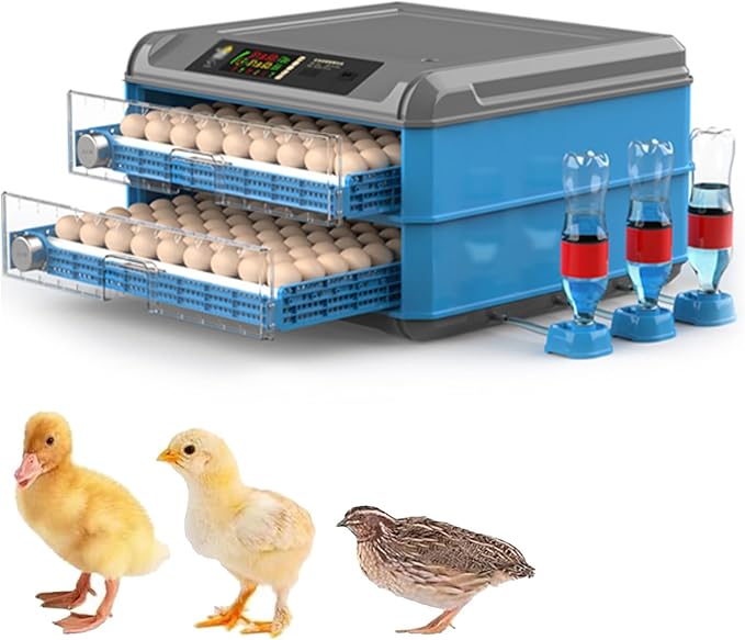 Automatic Incubator, Egg Incubator, with Automatic Temperature and Humidity Control Incubators for Hatching Eggs,256Eggs,128Eggs