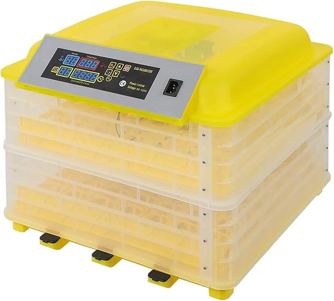 Egg Incubator, 112 Grids Digital Large Capacity Intelligent Incubator, with Fully Automatic Egg Turning and Humidity Control, Clear Hatching for Chicken Duck Eggs(112 Eggs)