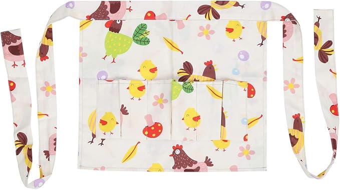 Eggs Collecting Apron for Women Cooking Apron Cotton Twill with Multiple Pockets, Durable & Machine Washable - Protects Fragile Eggs, Versatile for Farm and Kitchen Use (S)