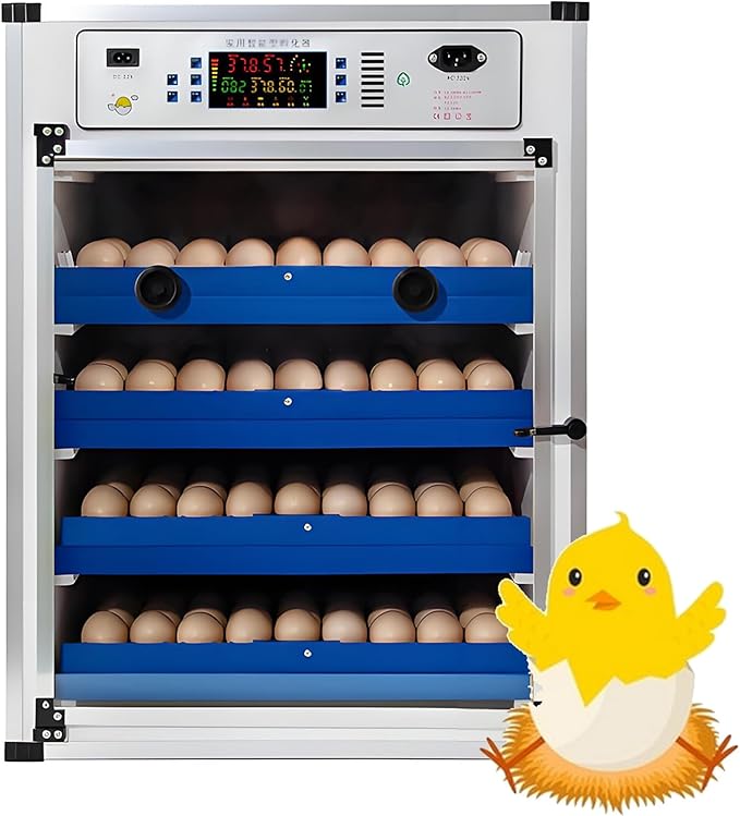 Poultry Pigeon & Game Bird Egg Incubators with Auto Turn & Smart Temp/Humidity Control & Egg Candler Poultry Hatcher Machine for Hatching Eggs Adjustable Rollers for Any Egg Size 272eggs
